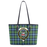 McNeil of Barra Ancient Tartan Crest Leather Tote Bag
